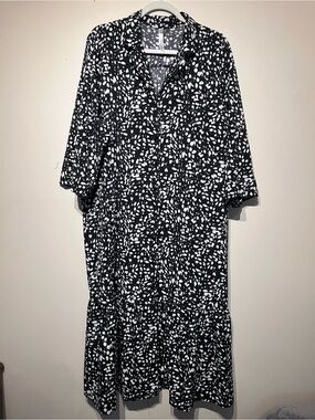 NY Collection Plus-size Long Sleeve Midi Dress
